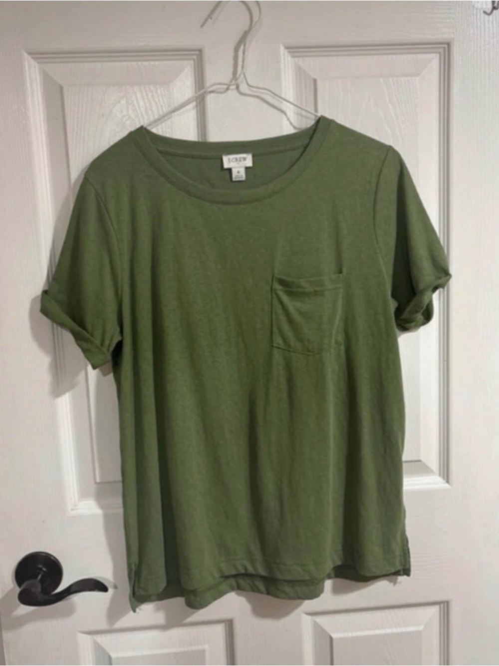 J. Crew Olive Green Women's Pocket Tee - Short Sleeve